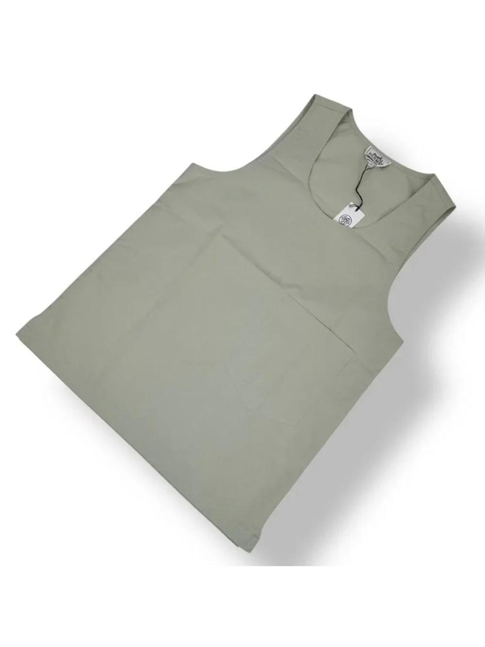 Hermes Top Vest Sleeveless Green Cotton
